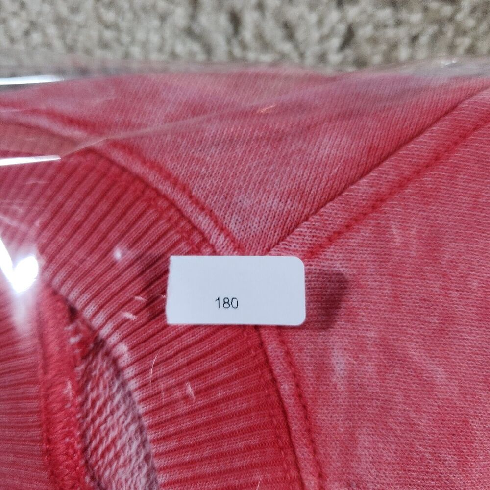American Eagle Women's Short Sleeve Sweatshirt Medium Red Distressed #180 - Picture 8 of 8